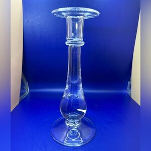 Simon Pearce Pomfret Candlestick | Signed Handblown Glass | 9.5″